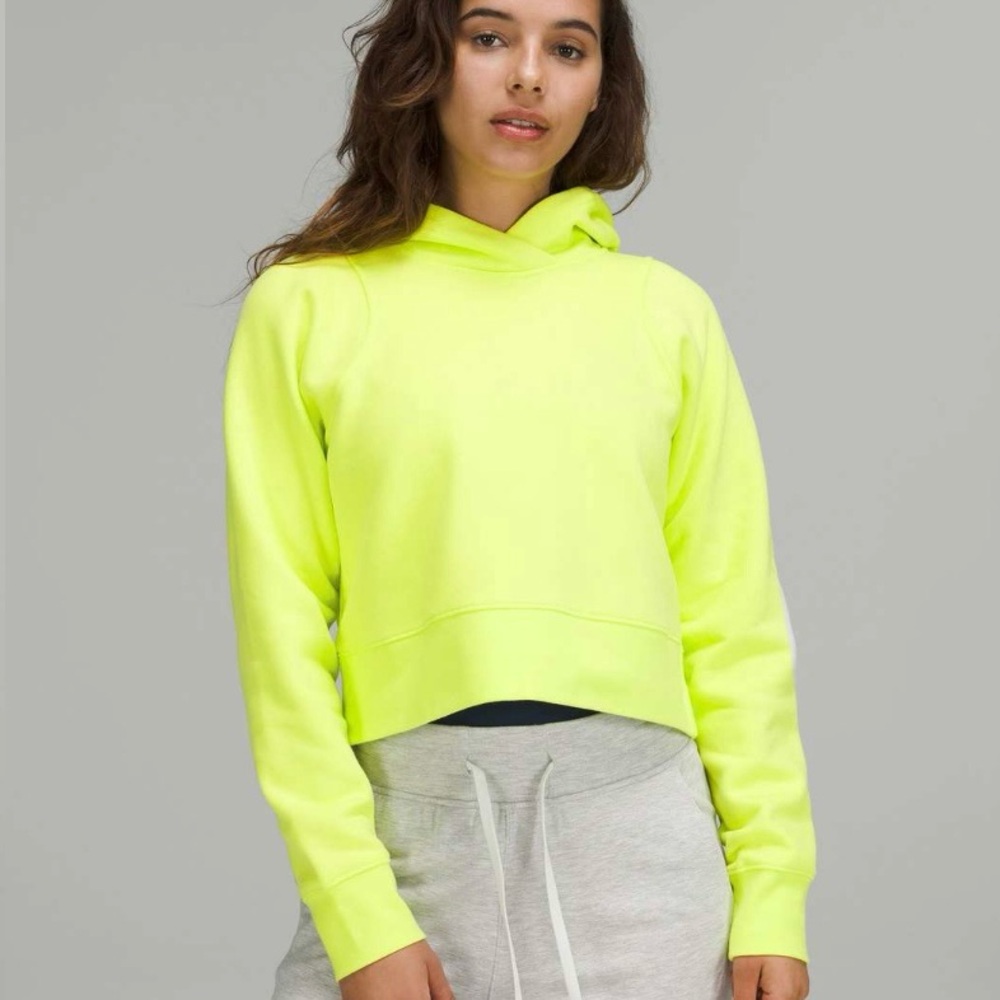 lululemon Loungeful Cropped Hoodie in Electric Lemon